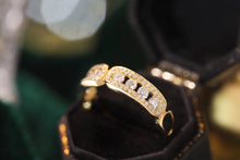 Load image into Gallery viewer, LUOWEND 18K Yellow Gold Real Natural Diamond Ring for Women

