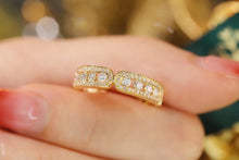 Load image into Gallery viewer, LUOWEND 18K Yellow Gold Real Natural Diamond Ring for Women

