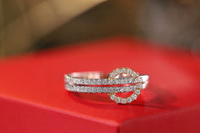 Load image into Gallery viewer, LUOWEND 18K White and Yellow Gold Real Natural Diamond Ring for Women
