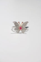 Load image into Gallery viewer, LUOWEND 18K White Gold Ring Natural Pink Diamond Ring for Women
