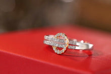 Load image into Gallery viewer, LUOWEND 18K White and Yellow Gold Real Natural Diamond Ring for Women
