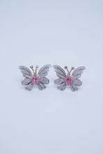Load image into Gallery viewer, LUOWEND 18K White Gold Natural Pink Diamond Earrings for Women
