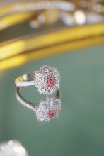 Load image into Gallery viewer, LUOWEND 18K White Gold Natural Pink Diamond Ring for Women
