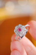 Load image into Gallery viewer, LUOWEND 18K White Gold Natural Pink Diamond Ring for Women
