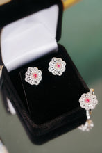 Load image into Gallery viewer, LUOWEND 18K White Gold Natural Pink Diamond Earrings for Women

