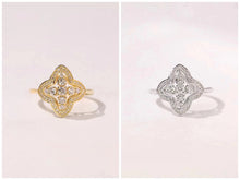 Load image into Gallery viewer, LUOWEND 18K White or Yellow Gold Real Natural Diamond Ring for Women
