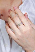 Load image into Gallery viewer, LUOWEND 18K White Gold Natural Yellow Diamond Ring for Women
