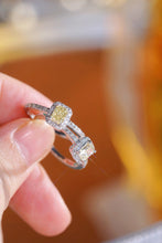 Load image into Gallery viewer, LUOWEND 18K White Gold Natural Yellow Diamond Ring for Women
