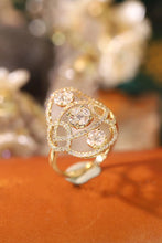 Load image into Gallery viewer, LUOWEND 18K White or Yellow Gold Real Natural Diamond Ring for Women
