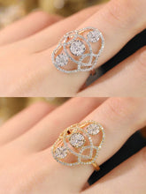Load image into Gallery viewer, LUOWEND 18K White or Yellow Gold Real Natural Diamond Ring for Women
