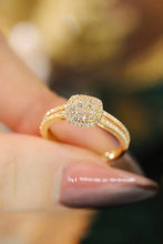 Load image into Gallery viewer, LUOWEND 18K Yellow Gold Real Natural Diamond Ring for Women
