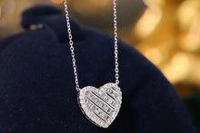 Load image into Gallery viewer, LUOWEND 18K White Gold Real Natural Diamond Pendant Necklace for Women
