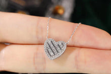 Load image into Gallery viewer, LUOWEND 18K White Gold Real Natural Diamond Pendant Necklace for Women
