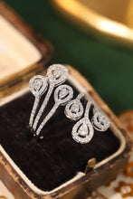Load image into Gallery viewer, LUOWEND 18K White Gold Real Natural Diamond Ring for Women
