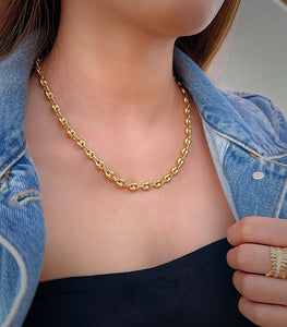 LUOWEND 18K Yellow Gold Necklace for Women
