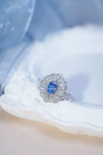 Load image into Gallery viewer, LUOWEND 18K White Gold Real Natural Sapphire and Diamond Gemstone Ring for Women
