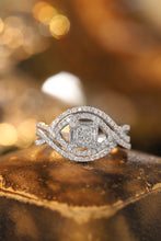 Load image into Gallery viewer, LUOWEND 18K White Gold Real Natural Diamond Ring for Women
