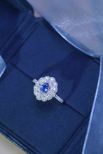 Load image into Gallery viewer, LUOWEND 18K White Gold Real Natural Sapphire and Diamond Gemstone Ring for Women
