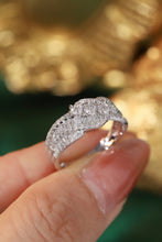 Load image into Gallery viewer, LUOWEND 18K White Gold Real Natural Diamond Ring for Women
