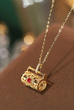 Load image into Gallery viewer, LUOWEND 18K Yellow Gold Real Natural Ruby and Diamond Gemstone Necklace for Women
