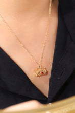 Load image into Gallery viewer, LUOWEND 18K Yellow Gold Real Natural Ruby and Diamond Gemstone Necklace for Women
