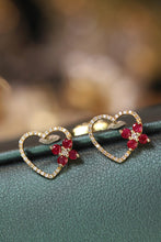 Load image into Gallery viewer, LUOWEND 18K Yellow Gold Real Natural Ruby and Diamond Gemstone Earrings for Women

