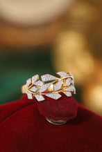 Load image into Gallery viewer, LUOWEND 18K Yellow Gold Real Natural Diamond Ring for Women
