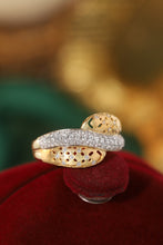 Load image into Gallery viewer, LUOWEND 18K White&amp;Yellow Gold Real Natural Diamond Ring for Women
