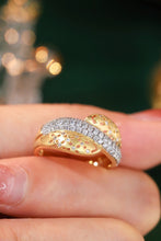 Load image into Gallery viewer, LUOWEND 18K White&amp;Yellow Gold Real Natural Diamond Ring for Women
