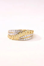 Load image into Gallery viewer, LUOWEND 18K White&amp;Yellow Gold Real Natural Diamond Ring for Women

