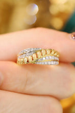 Load image into Gallery viewer, LUOWEND 18K White&amp;Yellow Gold Real Natural Diamond Ring for Women
