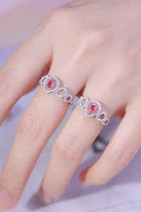 LUOWEND 18K White Gold Real Natural Pink Diamond Ring for Women