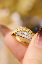 Load image into Gallery viewer, LUOWEND 18K White&amp;Yellow Gold Real Natural Diamond Ring for Women
