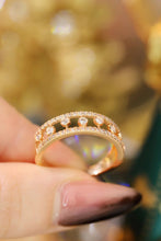 Load image into Gallery viewer, LUOWEND 18K Yellow Gold Real Natural Diamond Ring for Women
