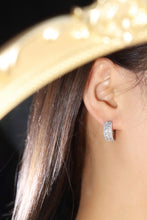 Load image into Gallery viewer, LUOWEND 18K White Gold Real Natural Diamond Hoop Earrings for Women
