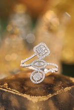 Load image into Gallery viewer, LUOWEND 18K White Gold Real Natural Diamond Ring for Women
