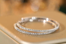 Load image into Gallery viewer, LUOWEND 18K White Gold Real Natural Diamond Earrings for Women
