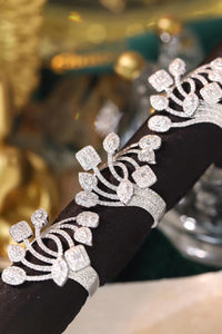 LUOWEND 18K White Gold Real Natural Diamond Ring for Women