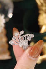 Load image into Gallery viewer, LUOWEND 18K White Gold Real Natural Diamond Ring for Women
