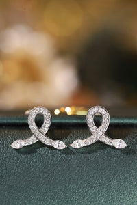 LUOWEND 18K White Gold Real Natural Diamond Stud Earrings for Women