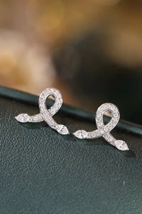 LUOWEND 18K White Gold Real Natural Diamond Stud Earrings for Women
