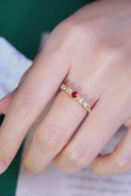 Load image into Gallery viewer, LUOWEND 18K Yellow Gold Real Natural Ruby and Diamond Gemstone Ring for Women
