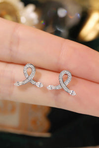 LUOWEND 18K White Gold Real Natural Diamond Stud Earrings for Women