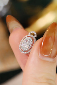 LUOWEND 18K White Gold Real Natural Diamond Stud Earrings for Women