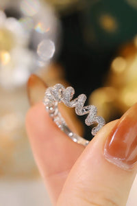 LUOWEND 18K White Gold Real Natural Diamond Ring for Women