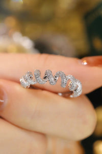LUOWEND 18K White Gold Real Natural Diamond Ring for Women