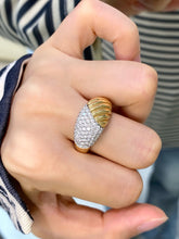 Load image into Gallery viewer, LUOWEND 18K White+Yellow Gold Fine Jewelry Real Natural Diamond Ring for Women
