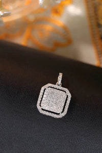 LUOWEND 18K White Gold Real Natural Diamond Pendant Necklace for Women