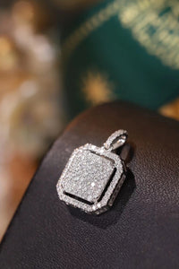 LUOWEND 18K White Gold Real Natural Diamond Pendant Necklace for Women