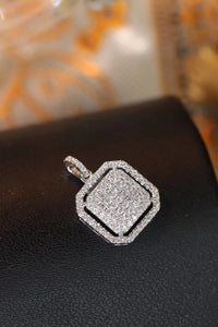 LUOWEND 18K White Gold Real Natural Diamond Pendant Necklace for Women